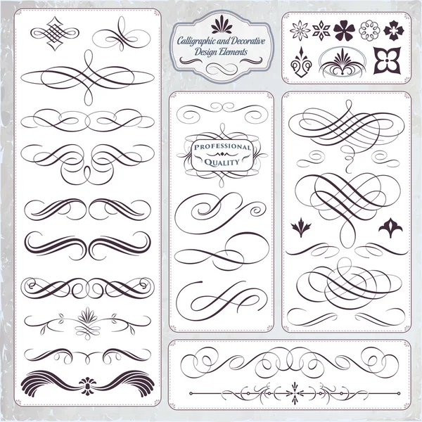 Éléments décoratifs calligraphiques — Image vectorielle