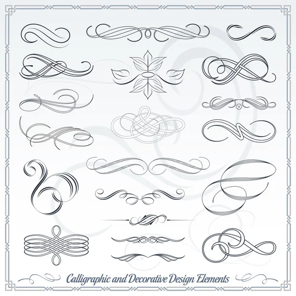 Calligraphic Decorative Design Elements — Stock Vector