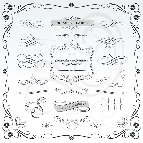 Patrones caligráficos y decorativos Deisgn — Archivo Imágenes Vectoriales