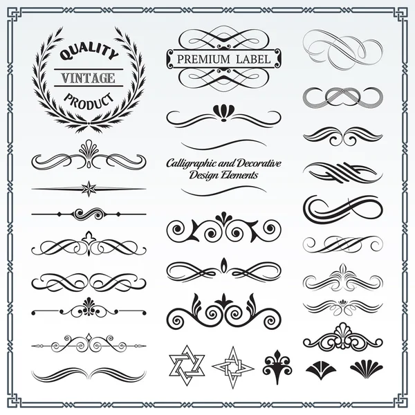 Calligraphic and Decorative Design Patterns — Stock Vector