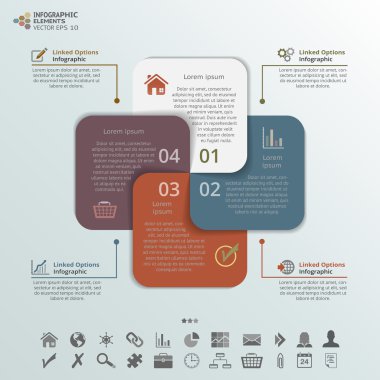 kare kartları Infographic elemanları