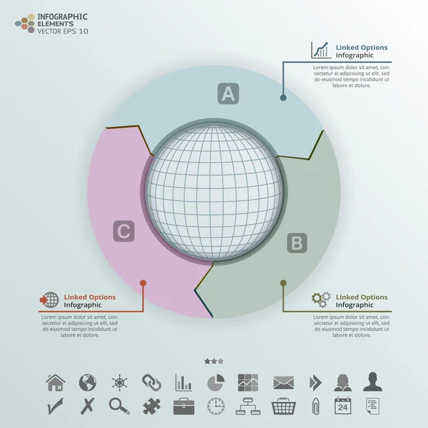 Oklar Infographic öğeleri yuvarlak — Stok Vektör