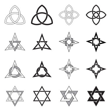 Celtic Knot yıldız desenleri kümesi