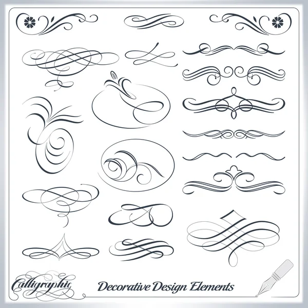 Éléments décoratifs calligraphiques — Image vectorielle