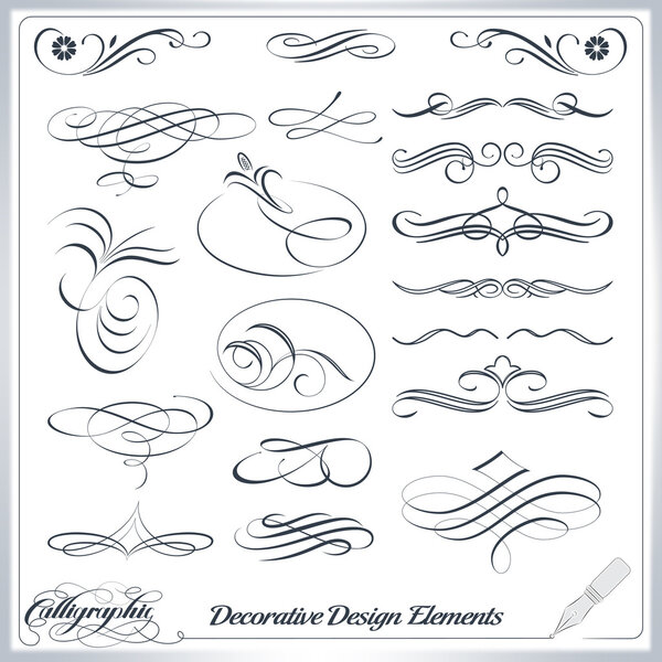 Calligraphic Decorative Design Elements