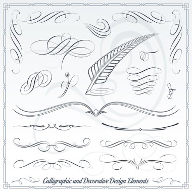 Calligraphic and Decorative Design Elements clipart