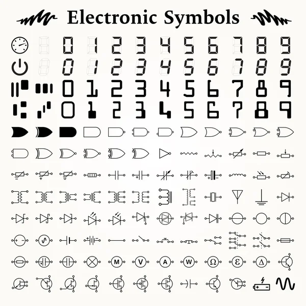 Simboli elettronici — Vettoriale Stock