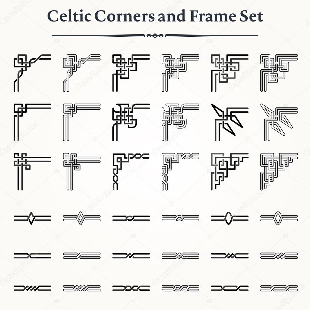 Set of Celtic Corners and Frames