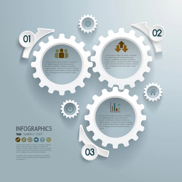 Zahnräder abstrakte moderne Infografik Hintergrund — Stockvektor