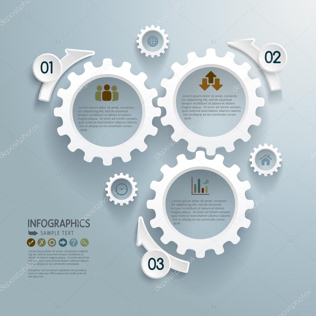 Cogwheels Abstract Modern Infographics Background