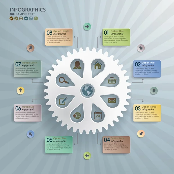 Cogwheel Abstract Modern Infographics Background — Stock Vector