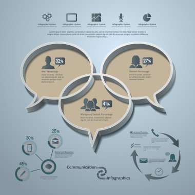 İletişim Infographic arka plan öğeler ve simgeler