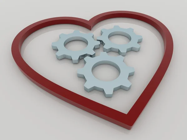 Heart and Gears Background Concept — Stock Photo, Image