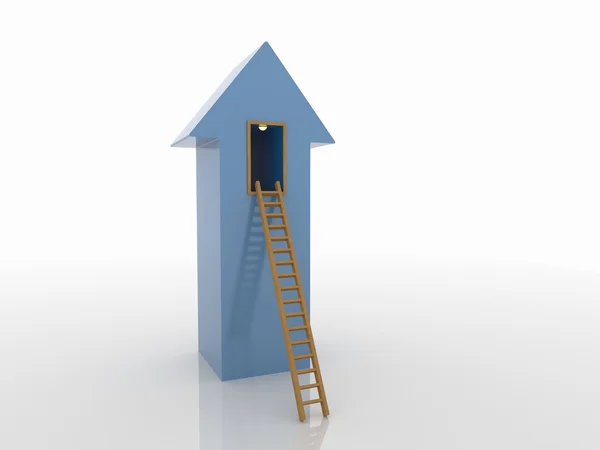 Ladder to Arrow Achievement 3D Concept — Stock Photo, Image