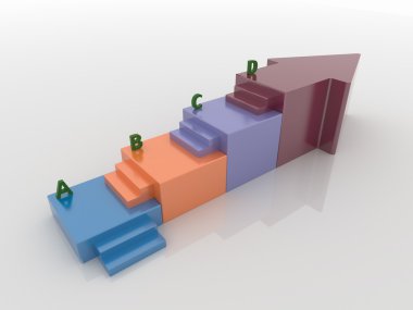 Oku merdiven Infographic arka plan kavramı