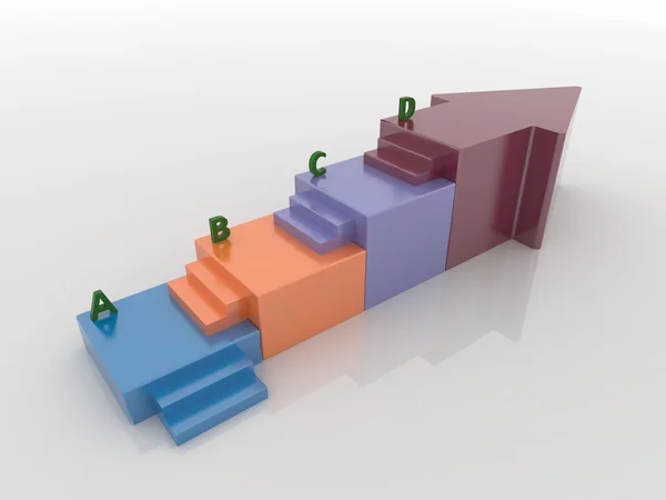 Pfeil Treppe Infografik Hintergrundkonzept — Stockfoto