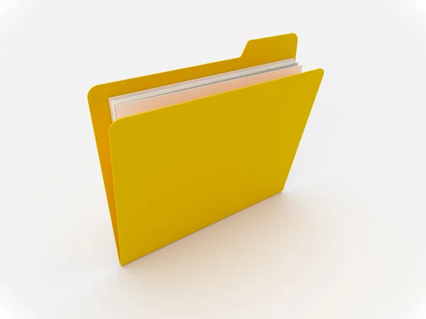 白い背景の上の黄色のフォルダー — ストック写真