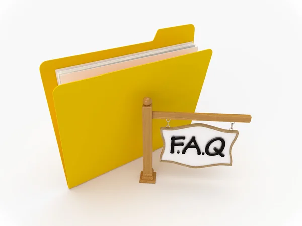 Dossier jaune avec poteau indicateur en bois FAQ — Photo