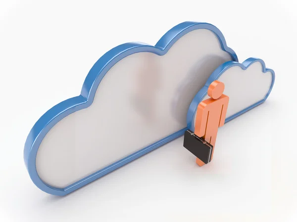 Cloud Computing With Businessman — Stock Photo, Image