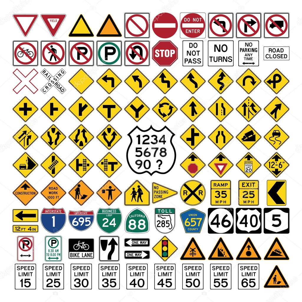 Road Signs and Symbols Stock Vector Image by ©infografx 98957060