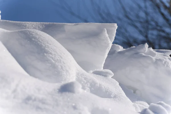 Piece Snow Close — Stock Photo, Image