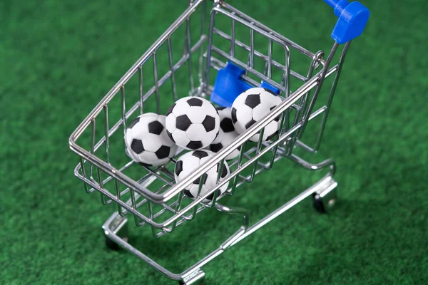 Fútbol Decorativo Carrito Compras — Foto de Stock
