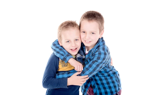 Brothers posing isolated — Stock Photo, Image