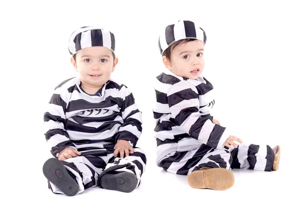 Twins on halloween — Stock Photo, Image