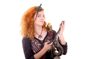 egzotik hayvanlar ile kız