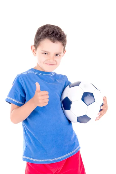 Niño con balón de fútbol —  Fotos de Stock