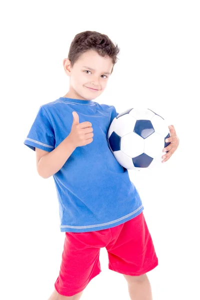 Anak dengan bola sepak — Stok Foto