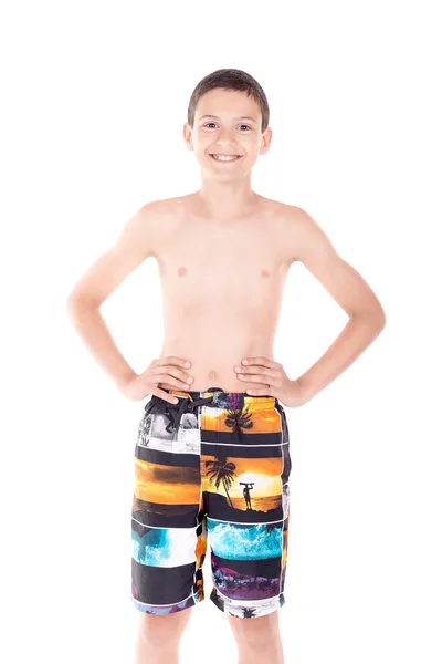 Niño con pantalones cortos de playa —  Fotos de Stock