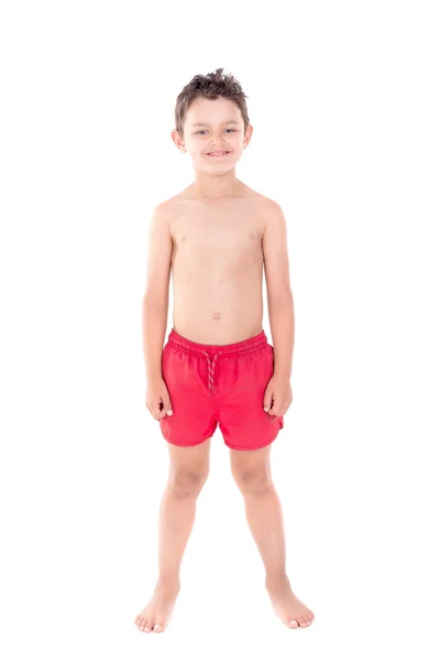 Ragazzo con pantaloncini da spiaggia — Foto Stock