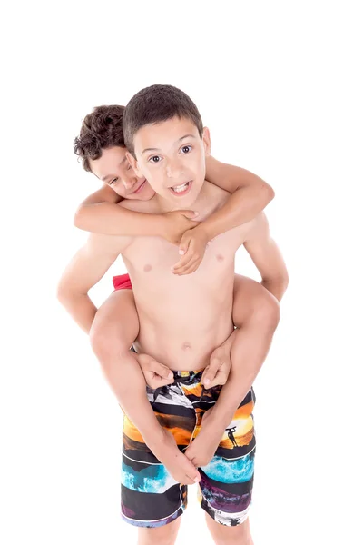 Niño con pantalones cortos de playa —  Fotos de Stock