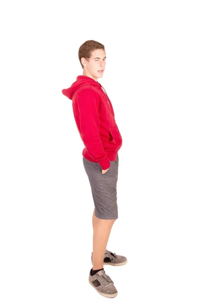 Teenager Junge Isoliert Weißem Hintergrund — Stockfoto