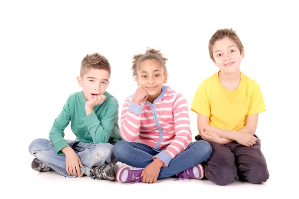 Niños Pequeños Aislados Fondo Blanco —  Fotos de Stock