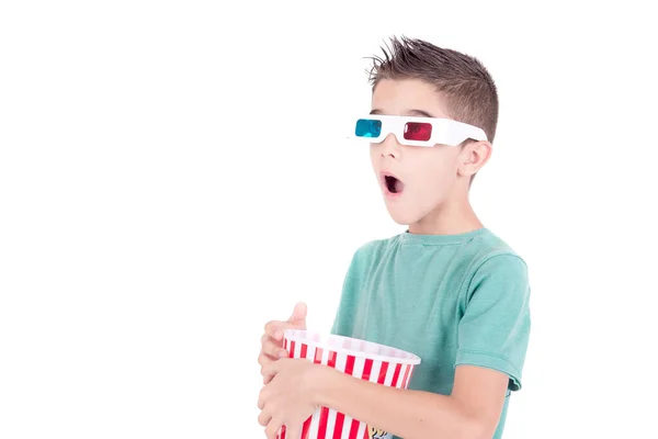 Μικρό Αγόρι Βλέποντας Ταινίες Γυαλιά — Φωτογραφία Αρχείου