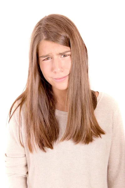 Adolescente Isolato Sfondo Bianco — Foto Stock