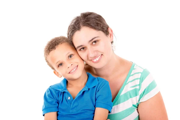 Bruder Und Schwester Isoliert Weiß — Stockfoto