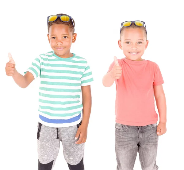 Niño Pequeño Aislado Fondo Blanco — Foto de Stock