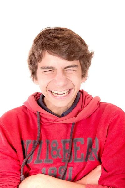 Teenager Junge Isoliert Weißem Hintergrund — Stockfoto