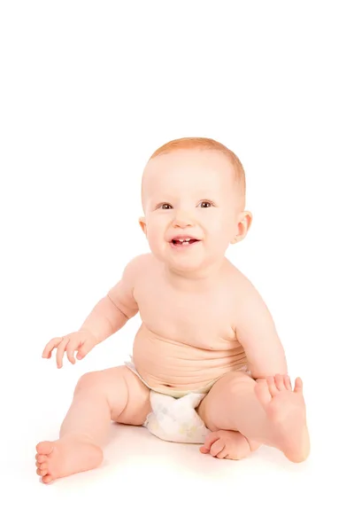 Lindo Pequeño Bebé Aislado Fondo Blanco — Foto de Stock