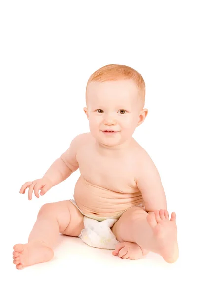 Niedliches Kleines Baby Isoliert Auf Weißem Hintergrund — Stockfoto