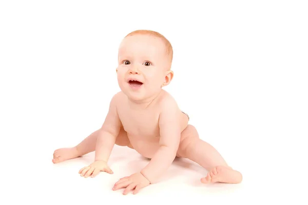 Lindo Pequeño Bebé Aislado Fondo Blanco —  Fotos de Stock
