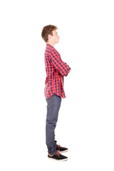 Έφηβος Αγόρι Απομονωμένο Στα Λευκά — Φωτογραφία Αρχείου