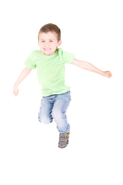 Little Boy Isolated White Stock Picture