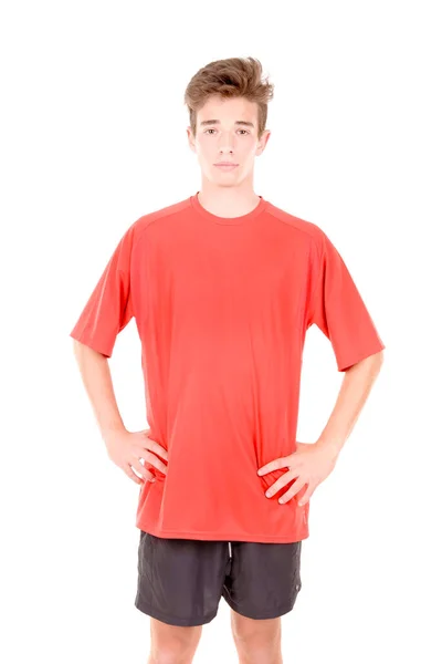 Teenage Soccer Player Isolated White — Stock Photo, Image