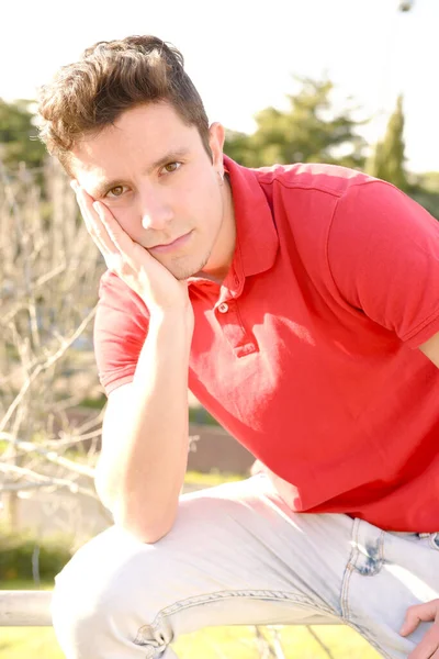 Teenage Boy Posing Stock Image