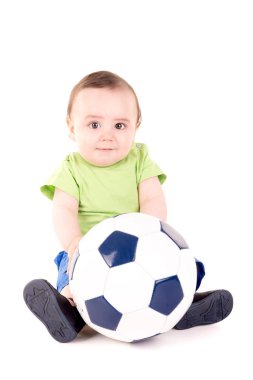 Beyaz arka planda izole edilmiş şirin bir bebek.