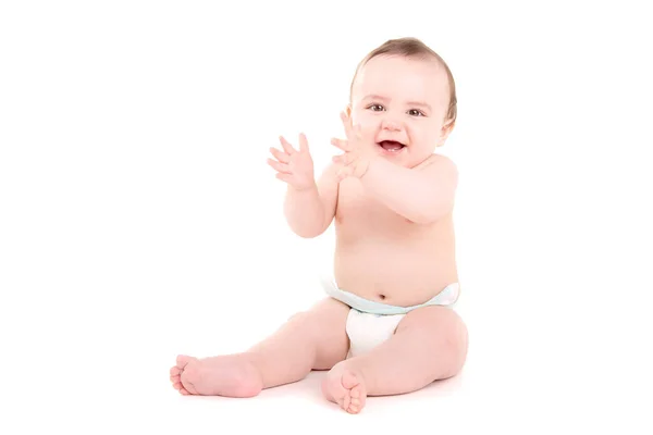 Χαριτωμένο Μωράκι Απομονωμένο Λευκό Φόντο — Φωτογραφία Αρχείου